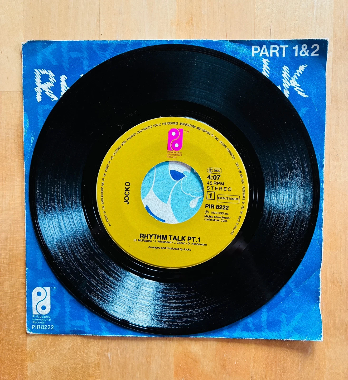 Disco de vinil 45T Jocko Rhythm Talk parte 1 e 2. – photo 2